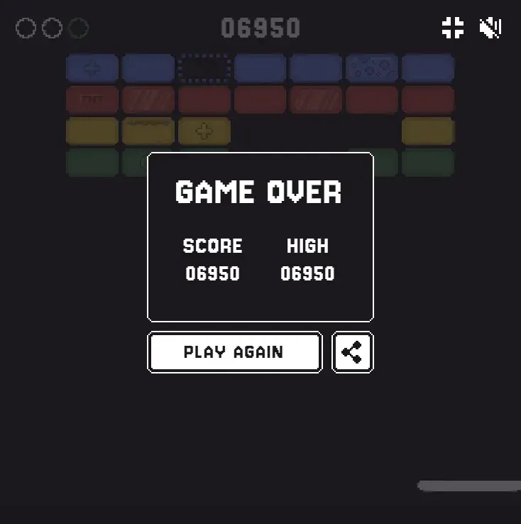 High score screen in Block Breaker