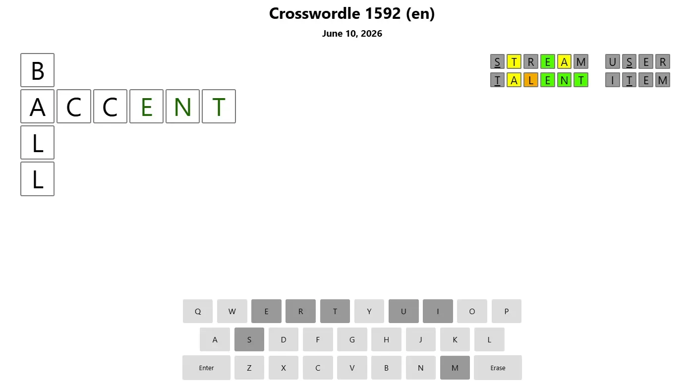Crossword clue panel showing different clue type indicators